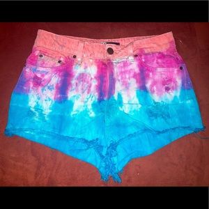 Multi Color Tye Dye Cheeky Shorts